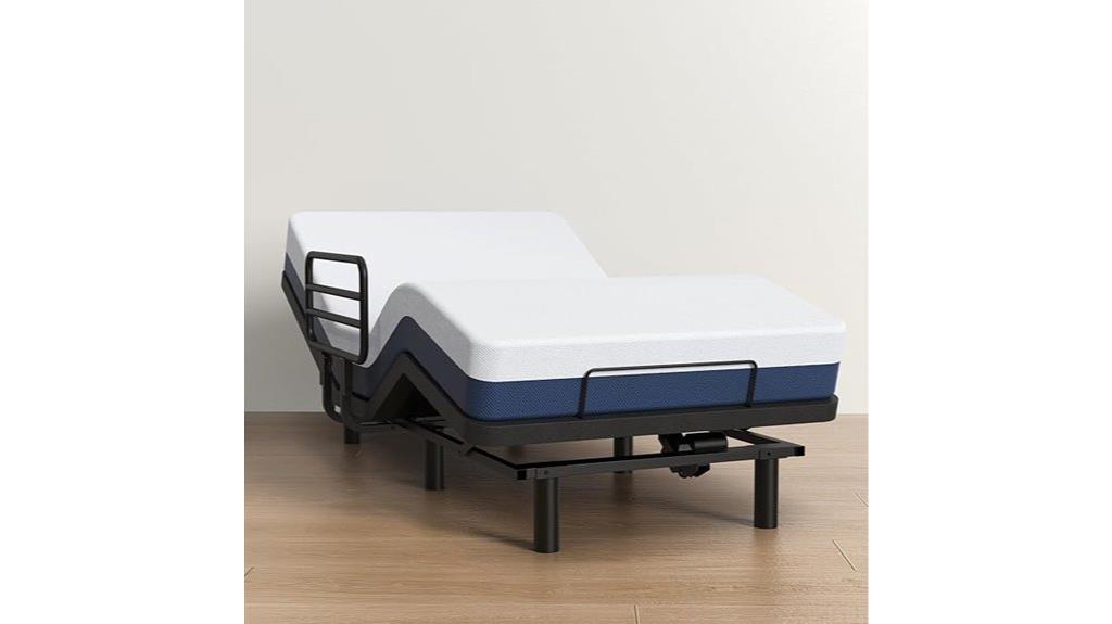 adjustable bed with rail
