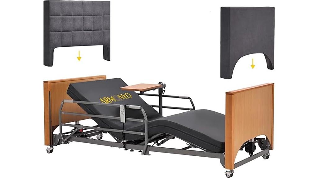 adjustable hospital bed with five electric functions