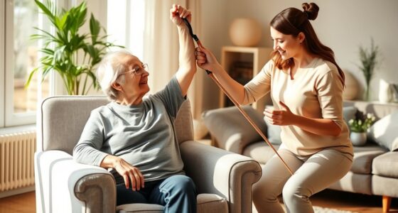 assist seniors with home exercises