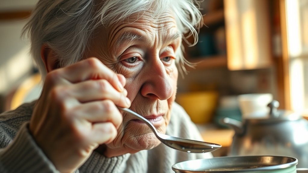 assisting elderly parent eating