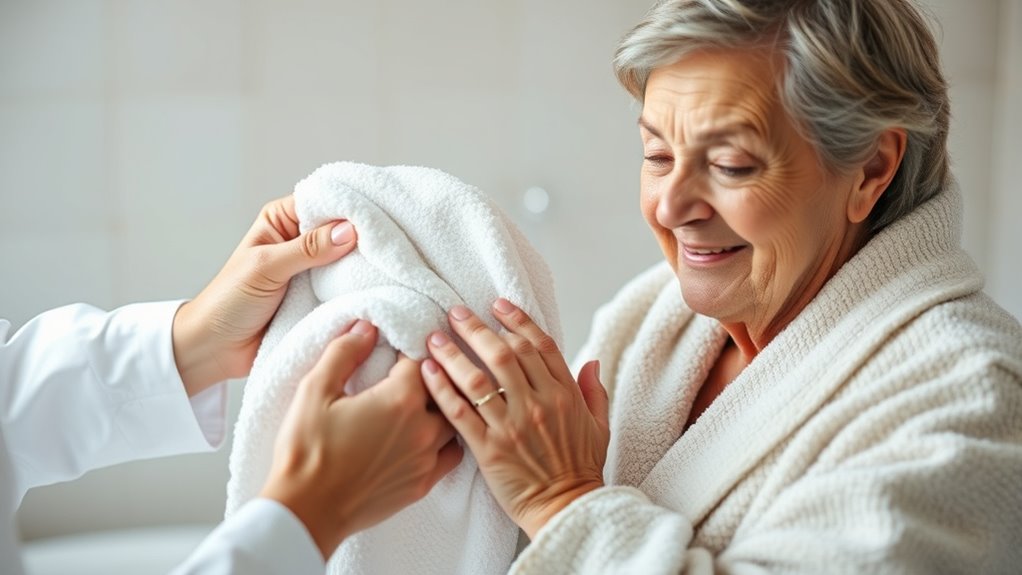 gentle drying respectful dressing
