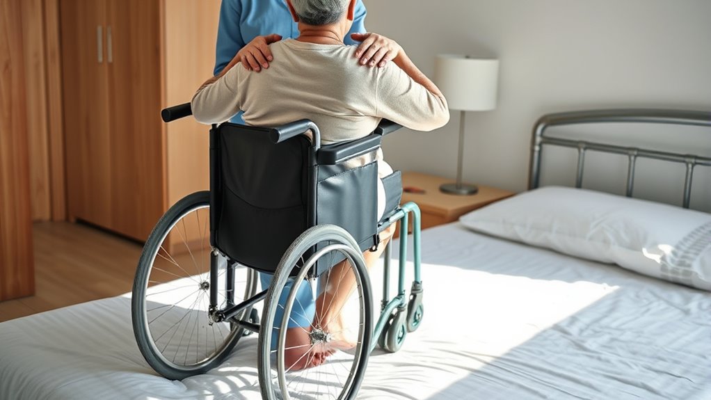 proper wheelchair transfer setup