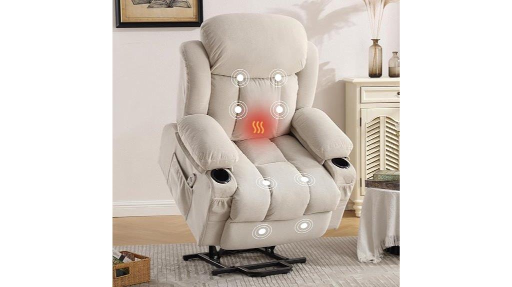 recliner with massage heating