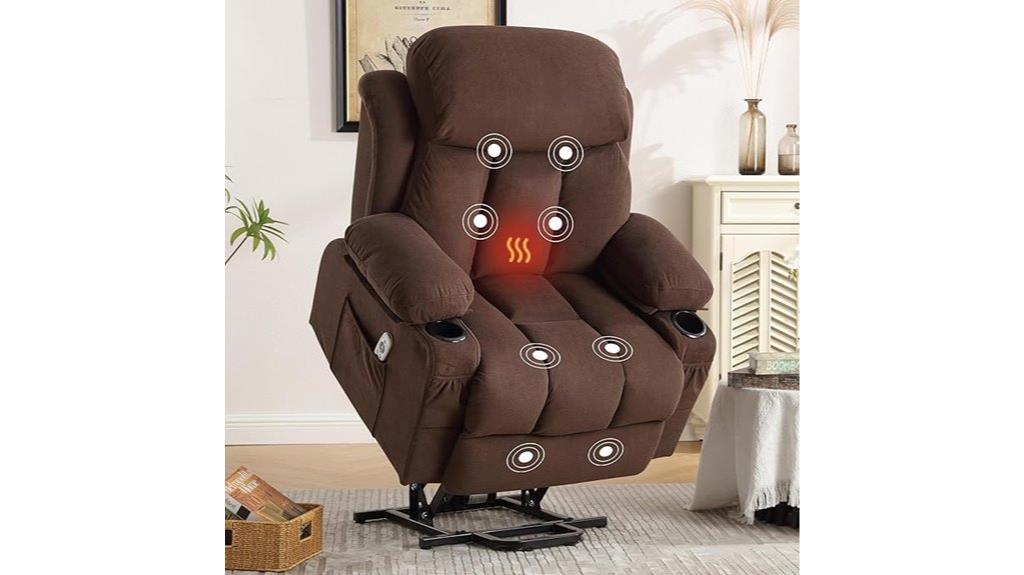 recliner with massage heating