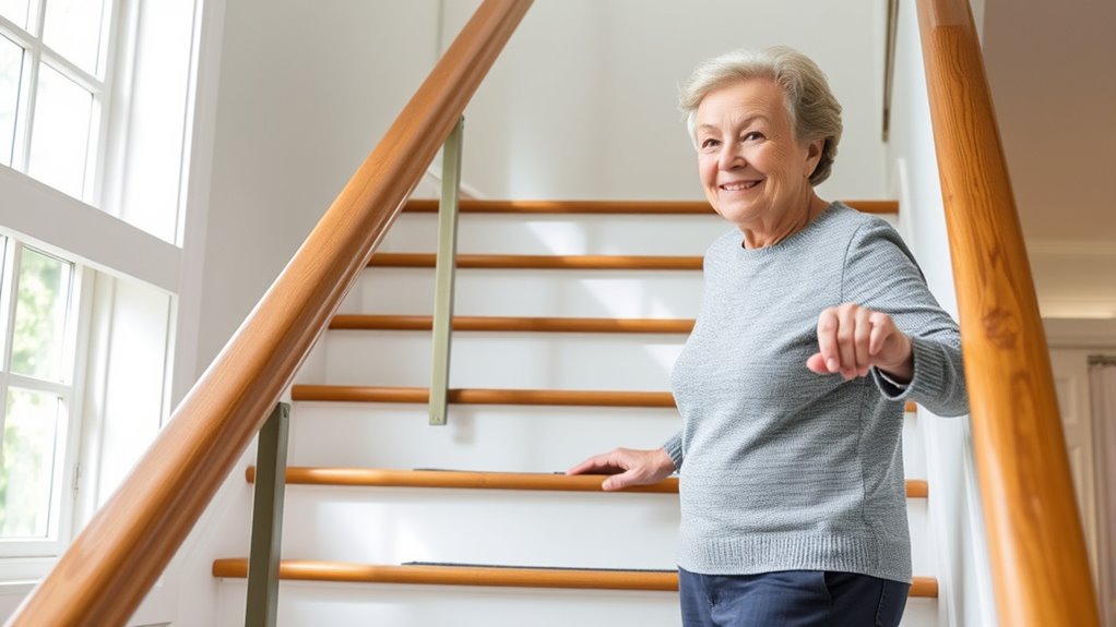 securely mounted handrails regularly maintained