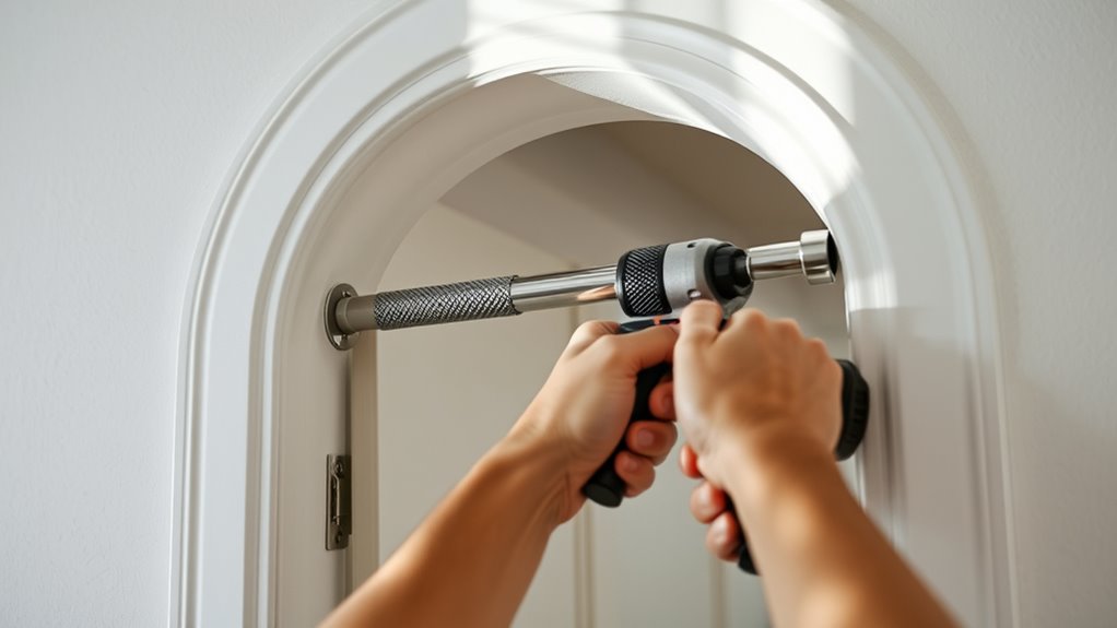 securely mounted support bars