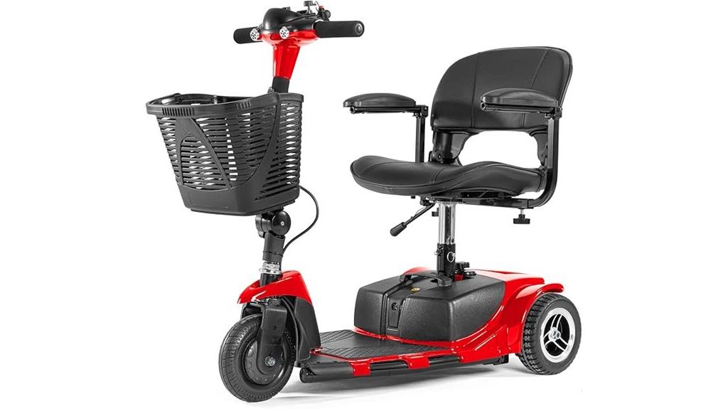 three wheel scooter with basket