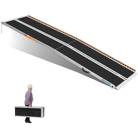 10ft Non-Skid Aluminum Wheelchair Ramp for Home