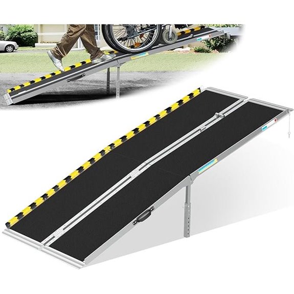 7ft Aluminum Folding Wheelchair Ramp with Support Legs