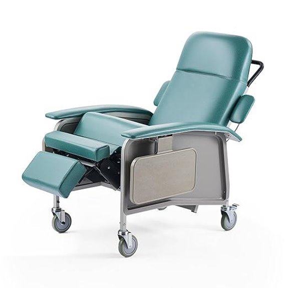 adjustable geriatric recliner with trays