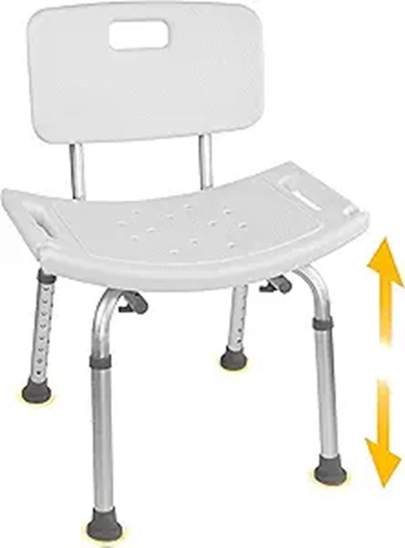 Vaunn Adjustable Shower Chair with Removable Back