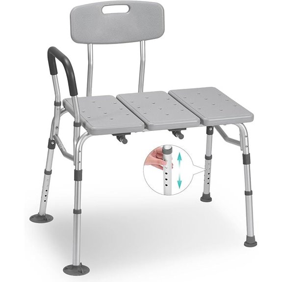 Careboda Adjustable Tub Transfer Bench with Backrest