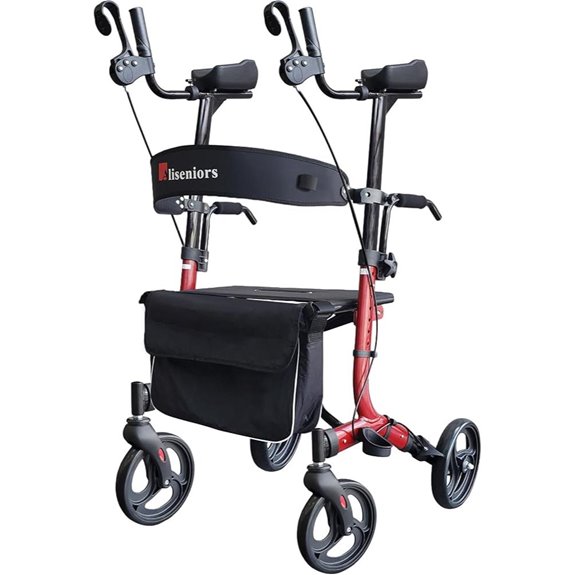 Aliseniors Upright Rollator Walker with Seat