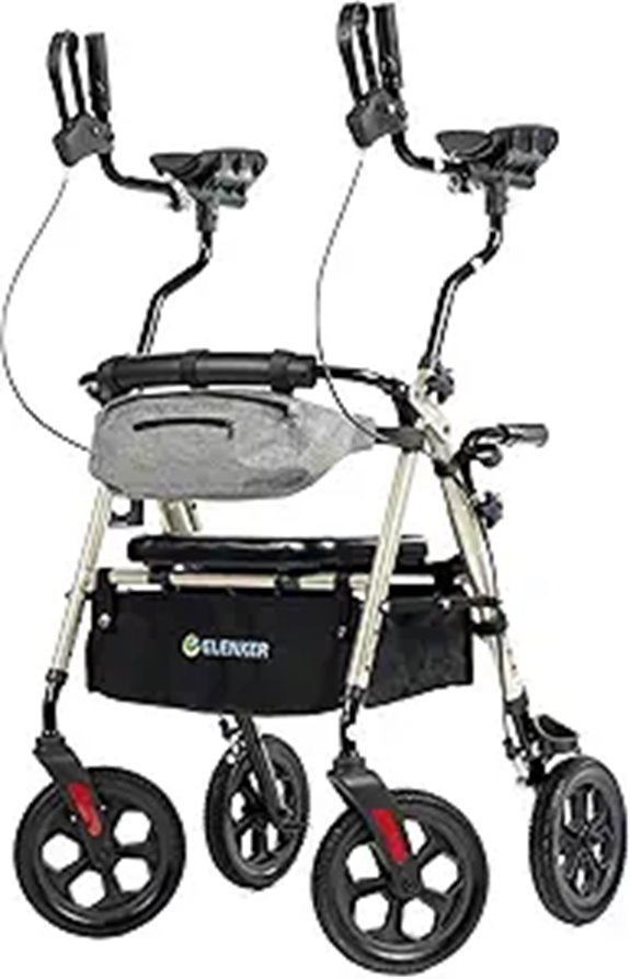 ELENKER All Terrain Rollator Walker with Seat