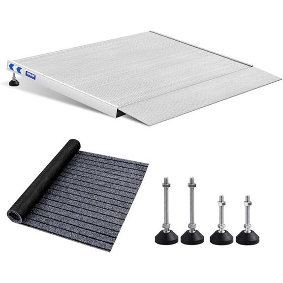 Aluminum Wheelchair Threshold Ramp with Non-Slip Mat