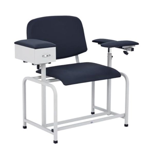 Black Bariatric Padded Blood Drawing Chair