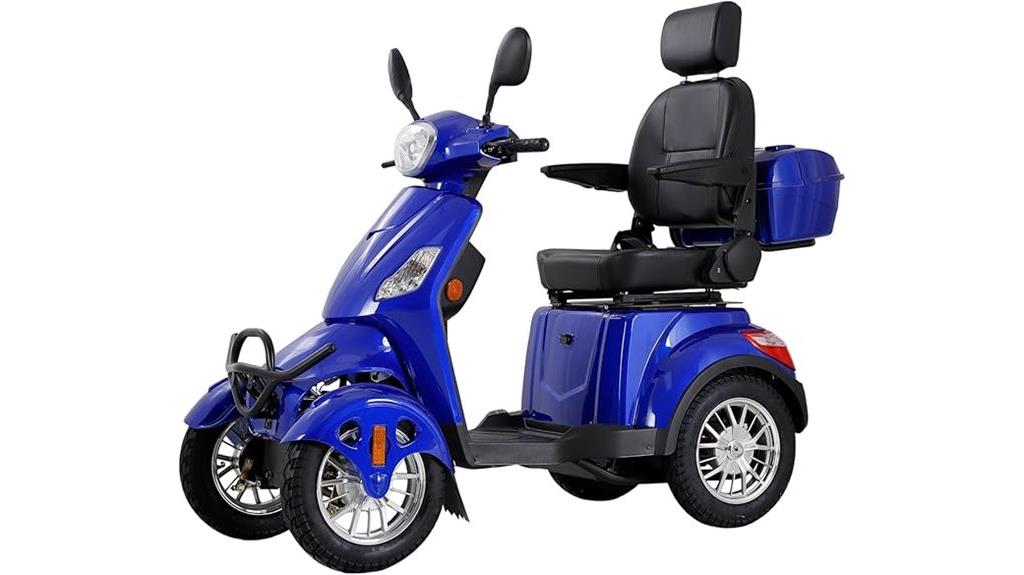 blue senior adult scooter