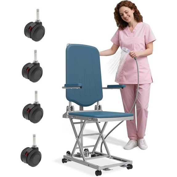 Aluminium Electric Lift Chair for Seniors Waterproof Blue