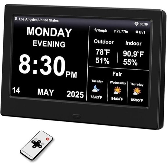 Digital Clock with Weather & Reminders 7 Inch