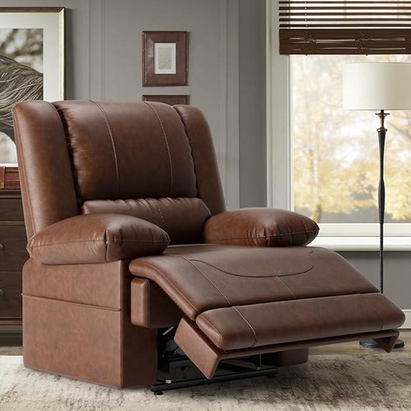 Large Dual Motor Power Recliner with Massage and Heat