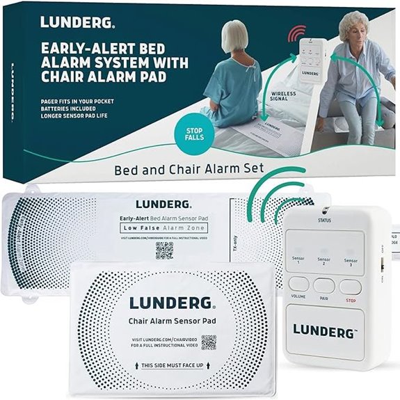 Lunderg Bed & Chair Alarm Set for Elderly