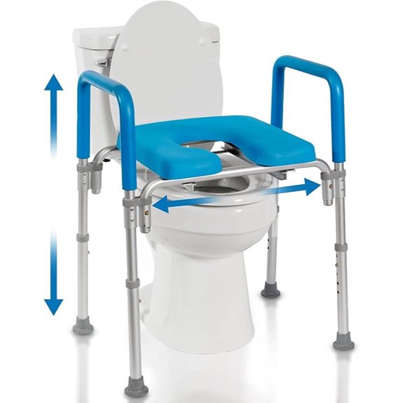 Raised Toilet Seat with Handles and Armrests