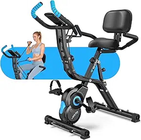 Foldable Exercise Bike with Resistance & Monitor