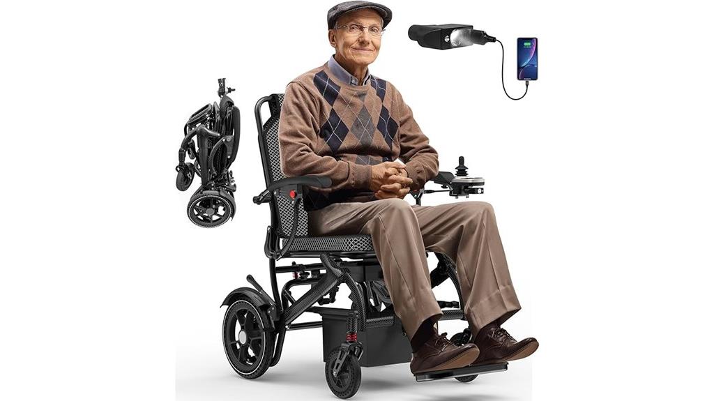 foldable electric wheelchair 15 mile range