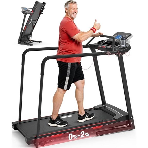 Redliro Foldable Senior Walking Treadmill with Handrails