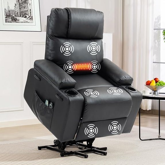 Electric Recliner with Heat Massage and Cup Holders
