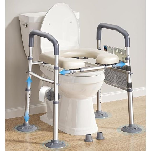 Adjustable Heavy Duty Raised Toilet Seat with Handles