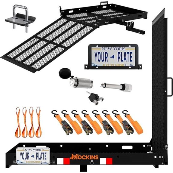 Mockins Heavy Duty Trailer Hitch Cargo Carrier with Ramp