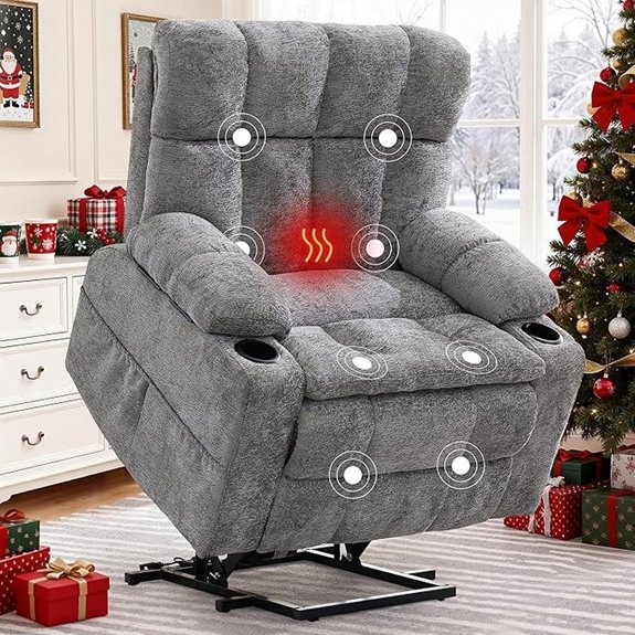 Oversized Dual Motor Power Lift Recliner with Massage