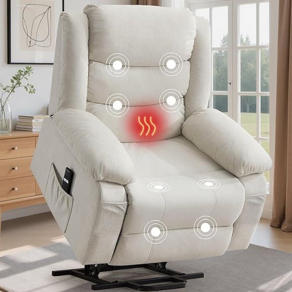 Oversized Electric Recliner with Massage and Heat