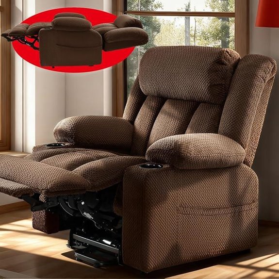Large-Wide Power Lift Recliner with Massage and Heat