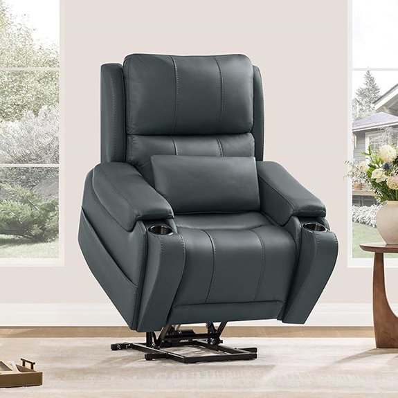 CHITA Leather Power Lift Recliner with Massage and Heat