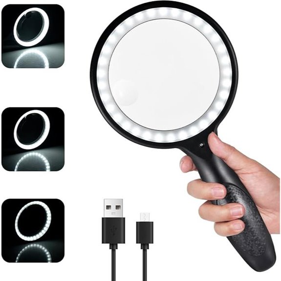 Lighted Magnifying Glass with 33 LEDs 30x-60x Zoom