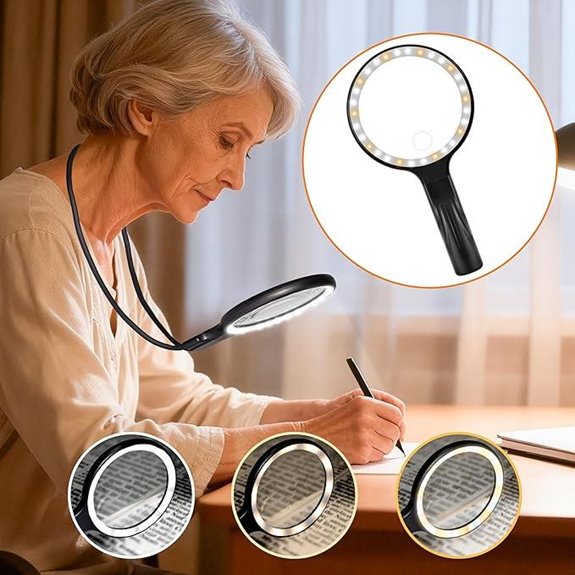 Hands-Free Lighted Magnifying Glass for Reading & Sewing