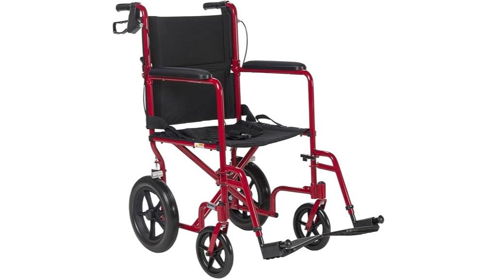 lightweight folding transport wheelchair