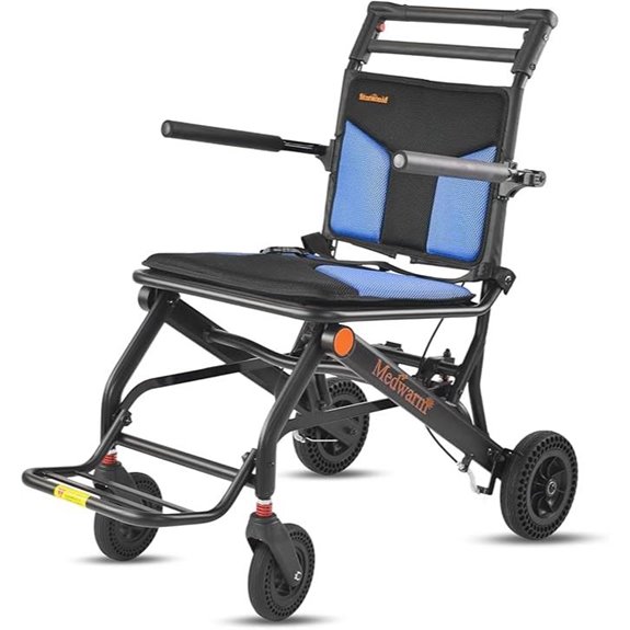 Ultralight Folding Wheelchair with Handbrake 18 Seat