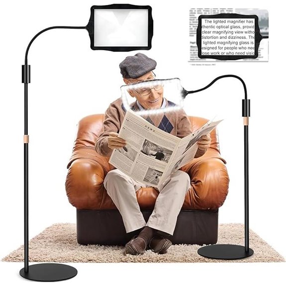 10X Magnifying Glass with Light and Stand