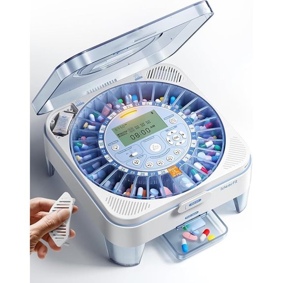 28-Day Automatic Pill Dispenser with Alerts and Moisture Control