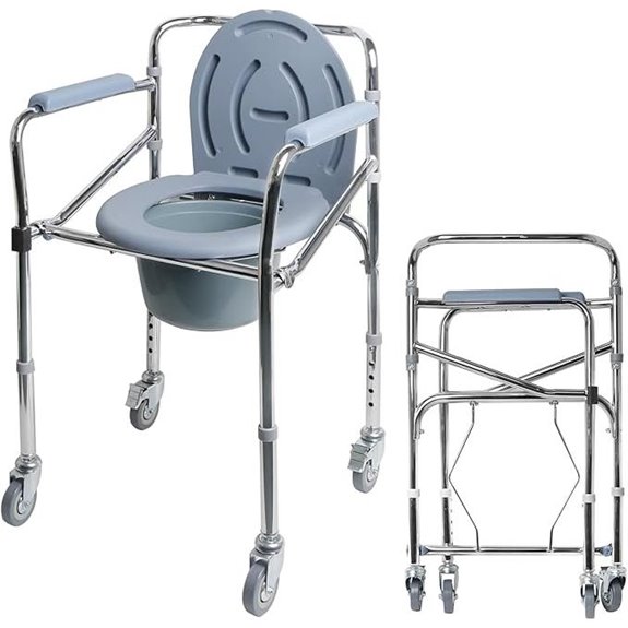 Portable Bedside Commode Chair with Wheels