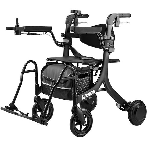 4-in-1 Electric Rollator & Wheelchair Combo