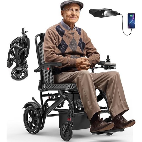 Electric Foldable Wheelchair for Adults 15-Mile Range