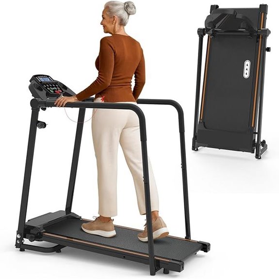Redliro Walking Treadmill with Handrails and Wheels
