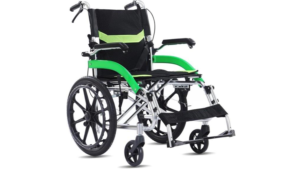 portable wheelchair with brakes