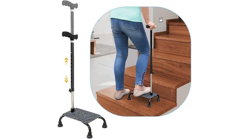 quad base stair climbing cane