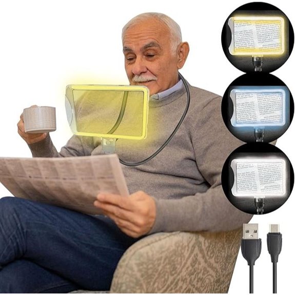 MagniPros Rechargeable Goose-Neck Page Magnifier (4X/6X)