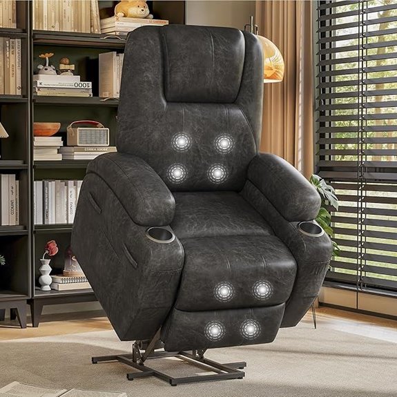 Electric Power Recliner Chair with Massage and Cup Holders